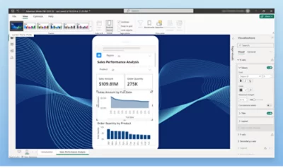 Skärmbild av instrumentpanelen som visar analys av säljresultat i realtid med tillhörande diagram
