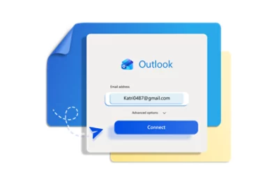 A screenshot of email address on the Outlook login page