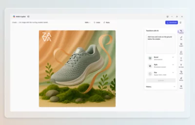 Bild på en sko med detaljer