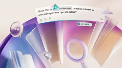 Cuplikan layar komputer yang menampilkan teks dan pertanyaan tentang sumber daya onboarding.