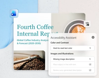 The image shows the Accessibility Assistant, a new feature designed to enhance accessibility