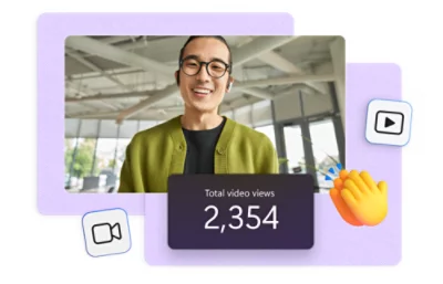 A person wearing glasses and a green sweater is on a video call.