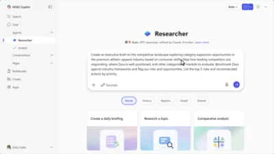 Researcher landing page with a critique prompt