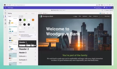 En datorskärm som visar en skärm med texten welcome to woodgrain bank