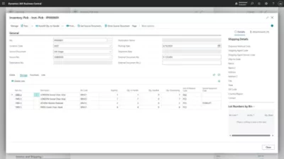 A window showing sheet related to inventory levels.