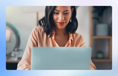 A person looking at a laptop.