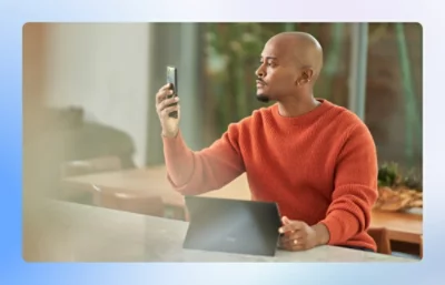 A man looking at his phone.