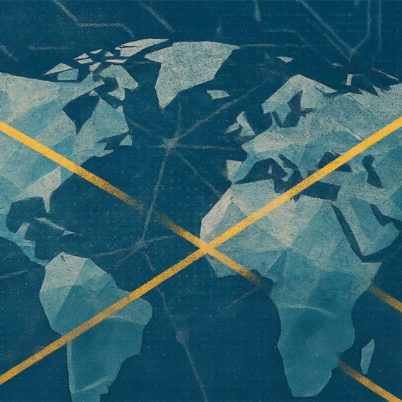 Abstract image of a world map