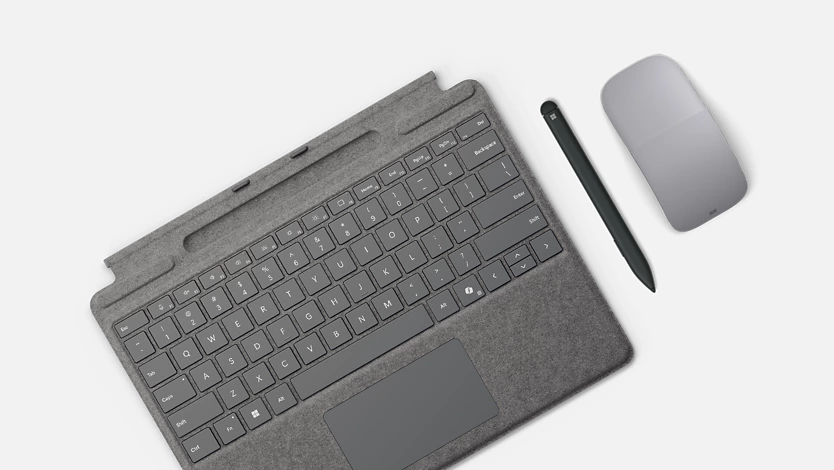 Various Surface accessories, such as keyboard, mouse and slim pen.