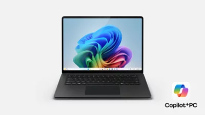 A 15 Inch Surface Laptop in the colour Black with Copilot PC 