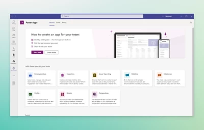 Landningssida för Microsoft Power Apps