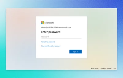 En skärmbild av inloggningsskärmen för Microsoft-kontot.