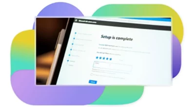 A vista de conclusão da configuração no centro de administração do Microsoft 365.