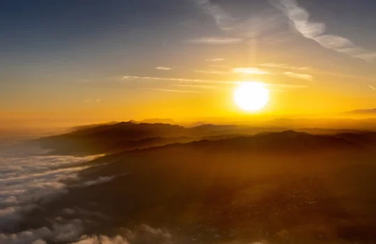 Sunset view of the Santa Monica Mountains.