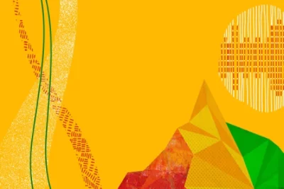 A brightly colored Teams background with yellow, orange and green hues for Black History Month