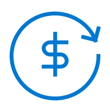 dollar sign within a circular rotating arrow