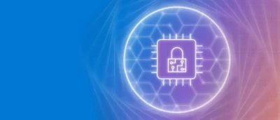 Ett dator chip med ett lås i mitten.