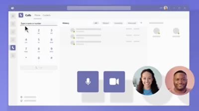 Recorte de pantalla de una llamada de Teléfono Microsoft Teams