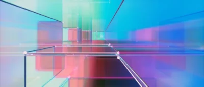 En färgglad bakgrund med linjer och fyrkanter.